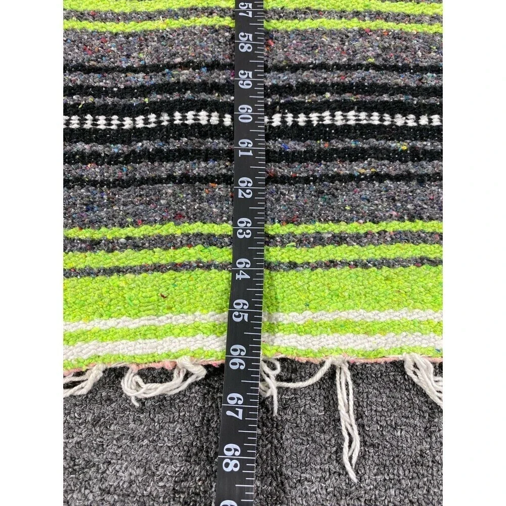 Vintage Navajo Style Hand Made Mexican Blanket with Fringes Frank’s Multicolor